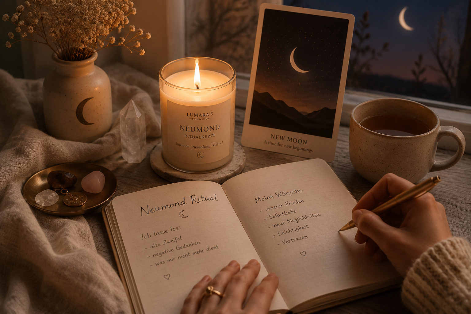 Neumond Ritual für Anfänger – Ritualkerze enzünden und Wünsche manifestieren mit LUMARA