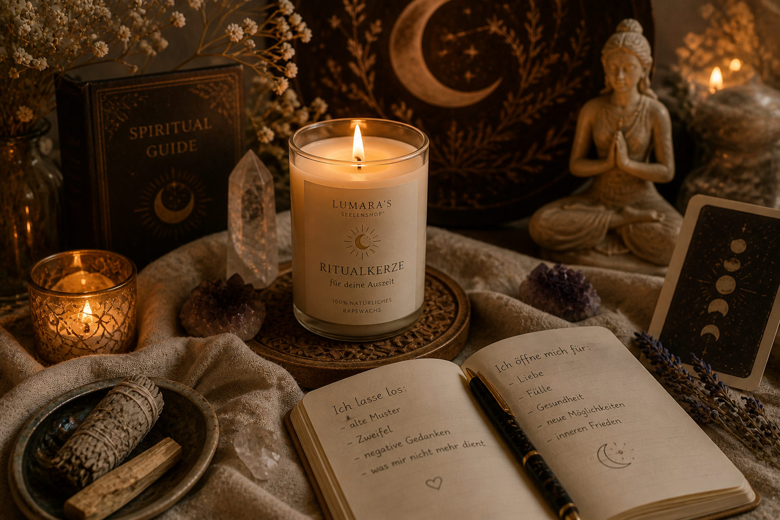 Bewusstes Ritual mit Ritualkerze für Körper und Seele – Spiritualität und Gesundheit vereint